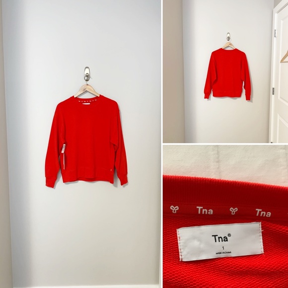 Aritzia Tops - TNA Red Oversized crew Sweatshirt-SZ 1
